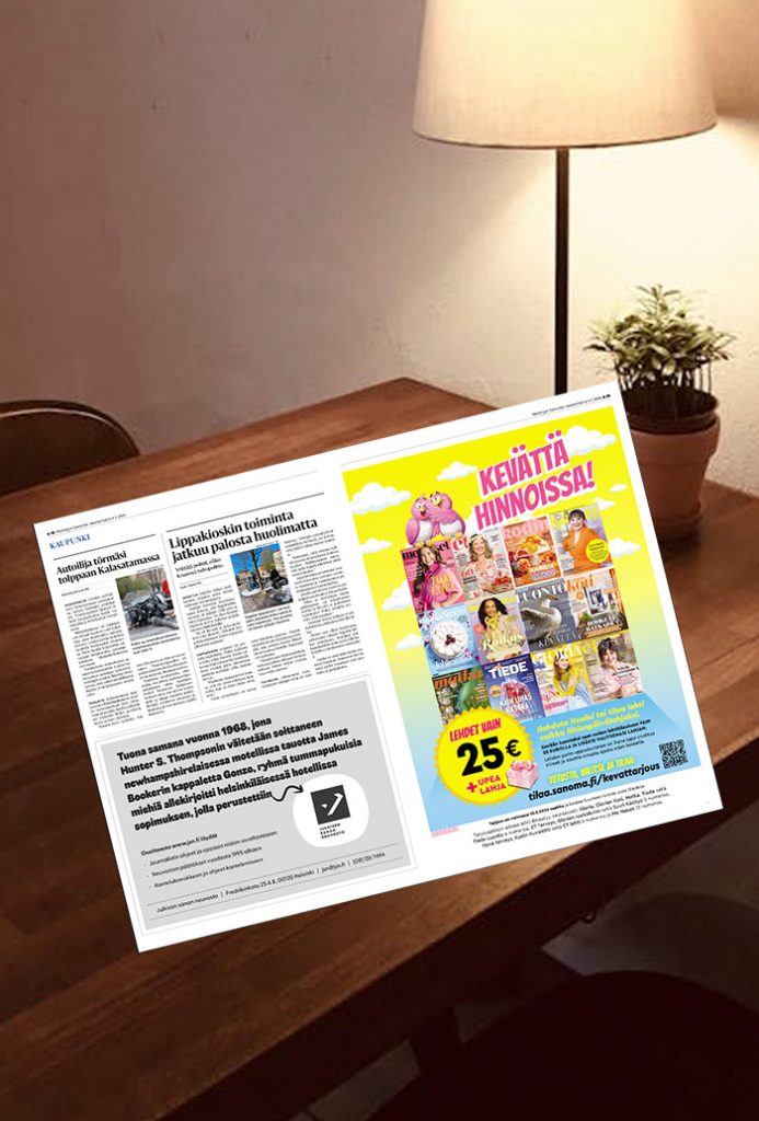 Lehti-ilmoituksen graafinen suunnittelu ja toteutus